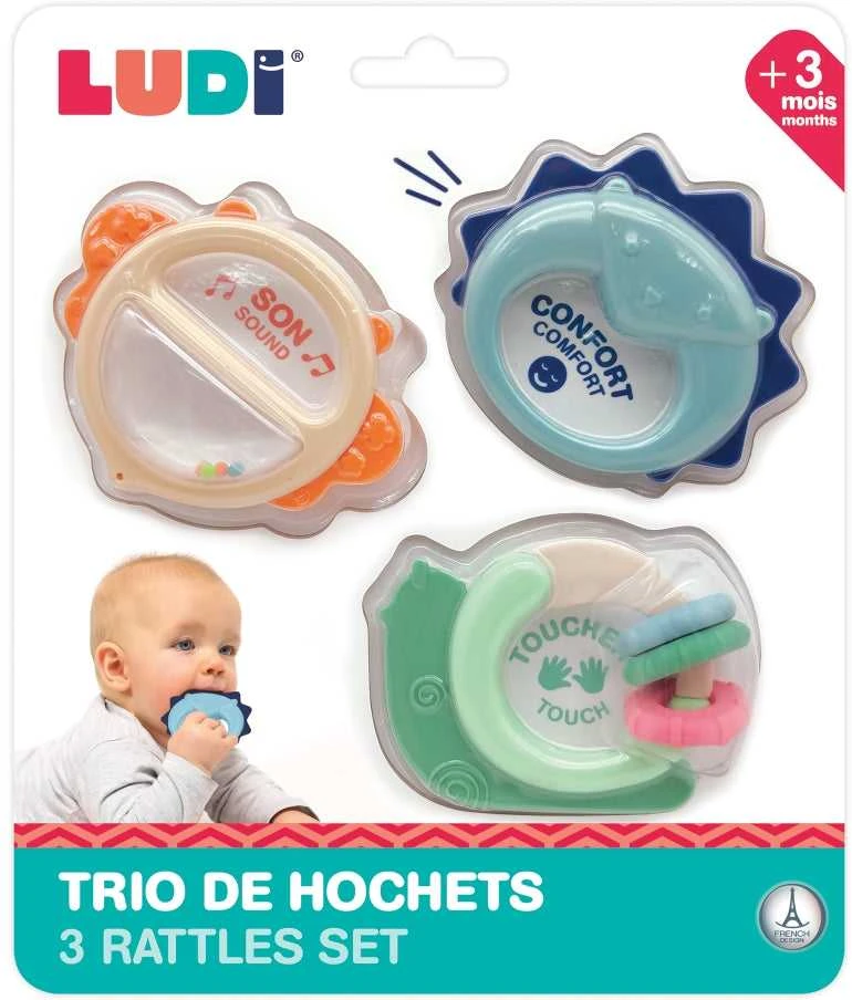 LUDI kūdikio barškučių rinkinys trio