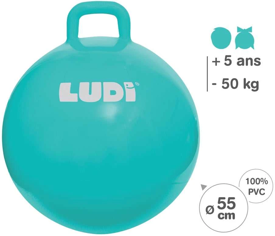 LUDI šokinėjimo kamuolys, mėlynas 55 cm