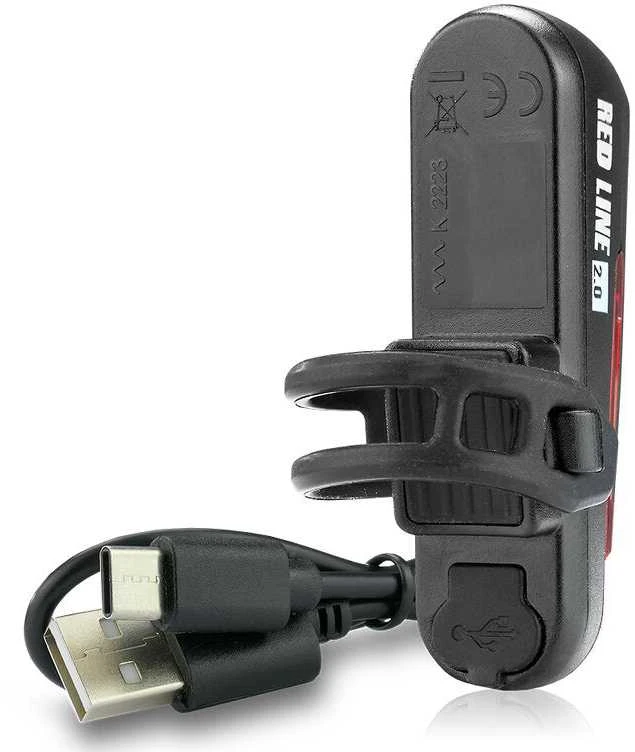 Mactronic 20lm įkraunamas galinis dviračio žibintas Raudona Line 2.0 ABR0051