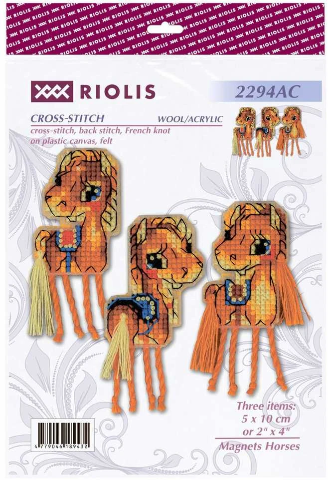 Riolis Kryželiu siuvinėjimo rinkinys "Magnetai Horses" 5x10 cm SR2294AC