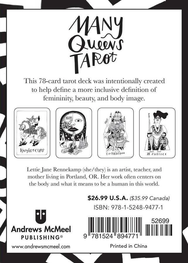 Andrews Mcmeel Publishing Taro kortų rinkinys - Many Queens Taro 78 Kortų Iliustruotas Gidas 14x10.2x4 cm