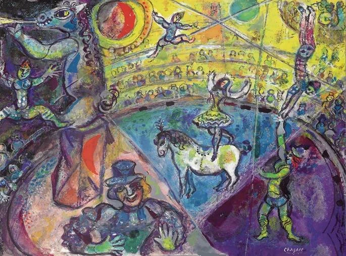 Marc Chagall „Cirko arklys“ dėlionė 1000 detalių, 50x70 cm, Eurographics