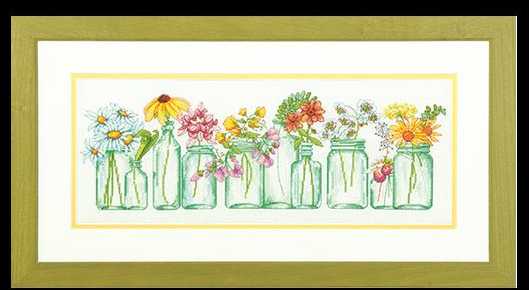 Mason Jar (45.72 x 17.78 cm) - Siuvinėjimo kryželiu Rinkinys DIMENSIONS