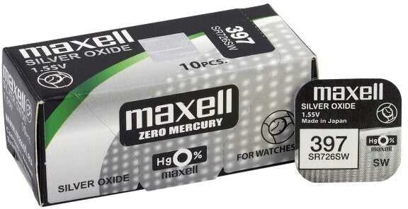 Maxell SR726SW sidabro oksido laikrodžių baterijos 10 vnt.