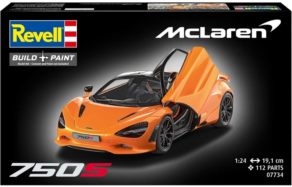 McLaren 750S plastikinis surenkamas modelis 1:24 su lipdukais Revell
