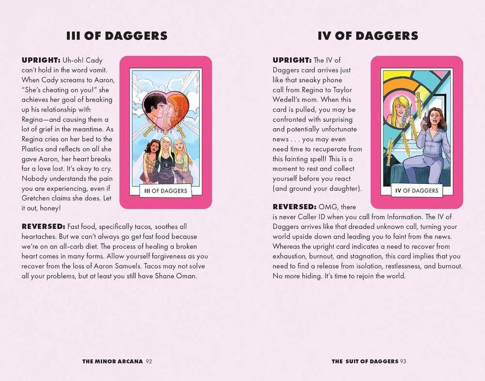 KNYGA Insight Editions Ikoniška Mean Girls taro kaladė – 78 kortos, iliustruotas vadovas
