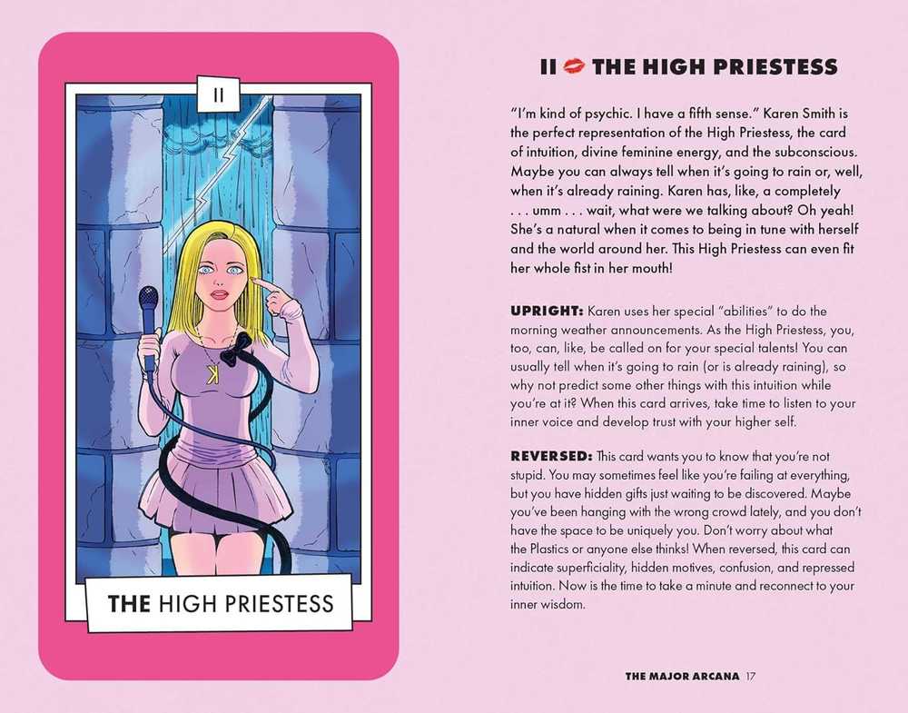 KNYGA Insight Editions Ikoniška Mean Girls taro kaladė – 78 kortos, iliustruotas vadovas