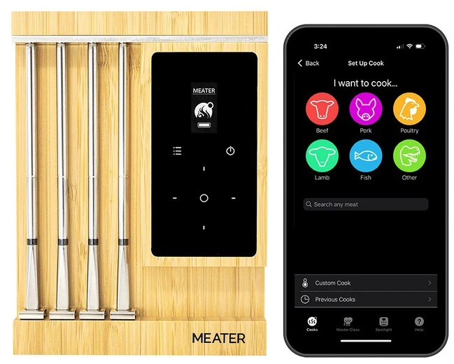 MEATER Pro XL išmanus belaidis mėsos termometras su Wi‑Fi, 4 zondai