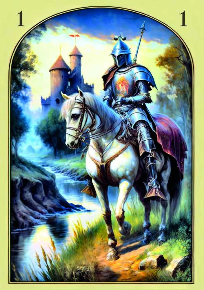 Lo Scarabeo Orakulo kortų rinkinys - Viduramžių Lenormand 36 Kortų su Gido Knyga 88 x 125 mm
