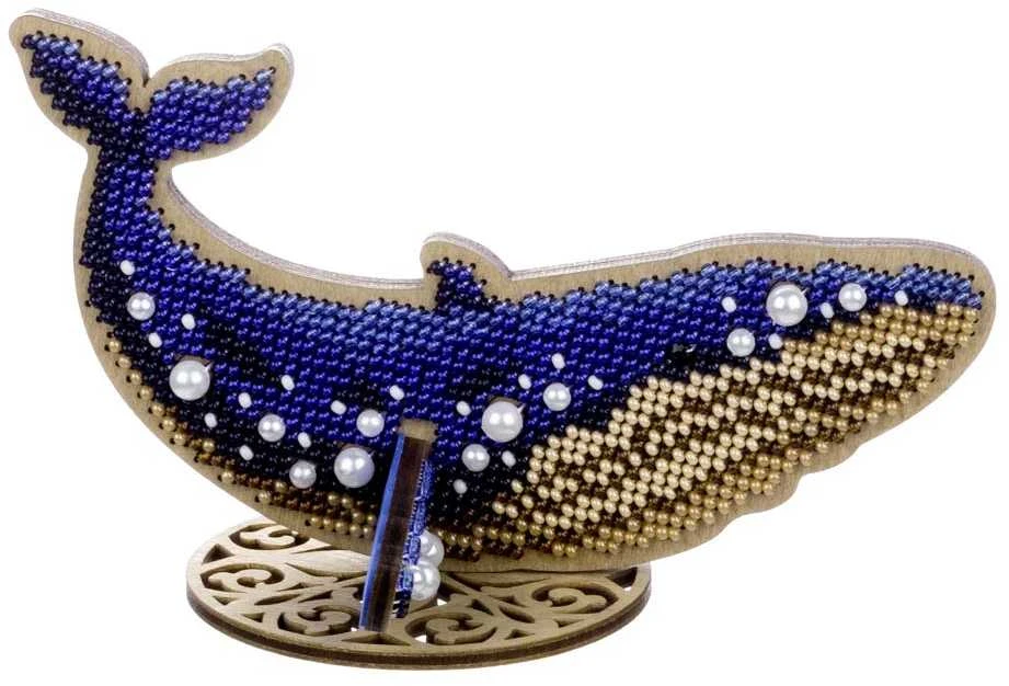 Medinis karoliukų siuvinėjimo rinkinys „Mėlynasis banginis“ – Wonderland Crafts