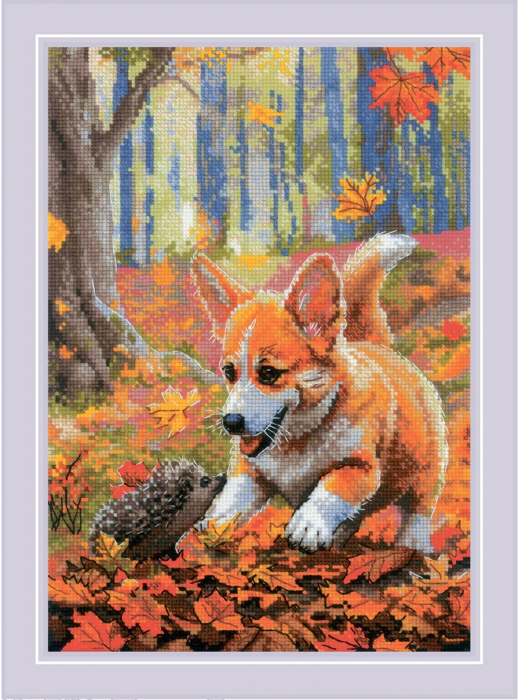 Riolis Siuvinėjimo kryželiu rinkinys. "Susitikimas miške" 21x30 cm SR2303