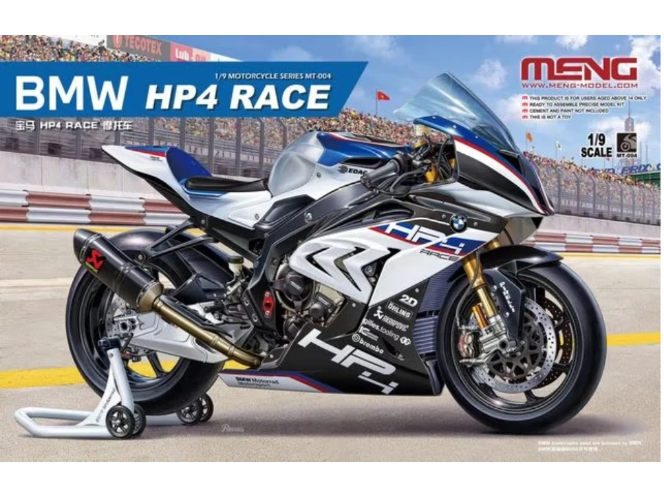 Meng Model BMW HP4 Race 1/9 plastikinis surenkamas motociklo modelis Meng