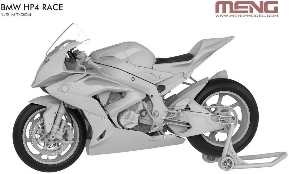 Meng Model BMW HP4 Race 1/9 plastikinis surenkamas motociklo modelis Meng
