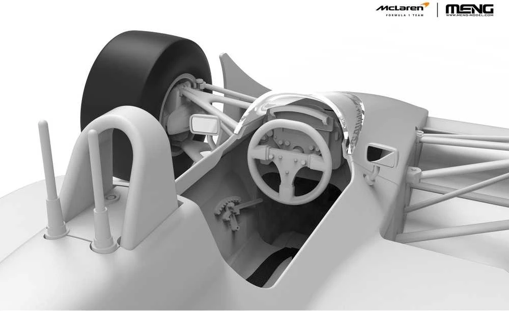 Meng Model McLaren MP4/4 1988 F1 bolidas, plastikinis modelis 1/24
