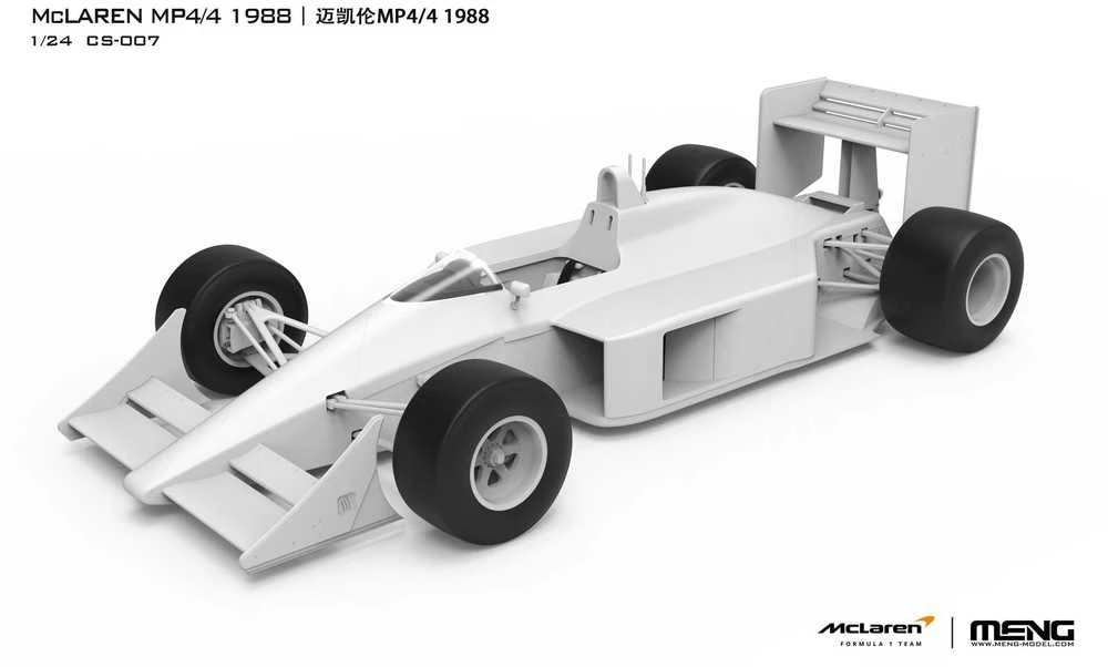 Meng Model McLaren MP4/4 1988 F1 bolidas, plastikinis modelis 1/24