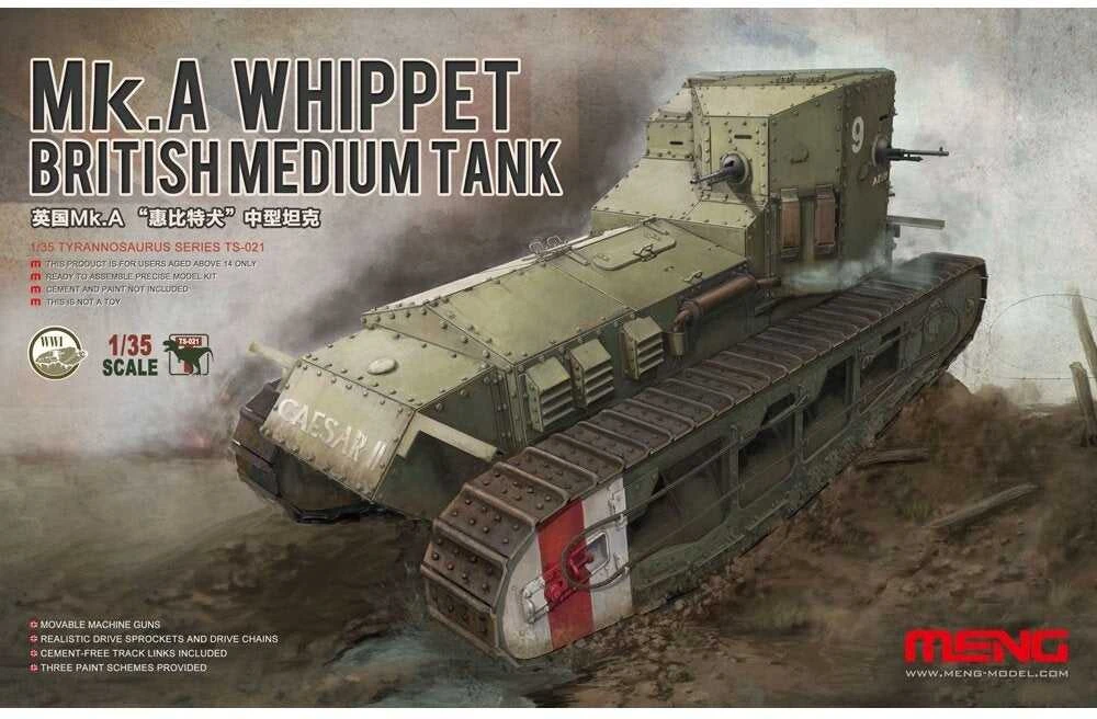 Meng Model Meng britų vidutinis tankas Mk.A Whippet 1/35 plastikinis modelis