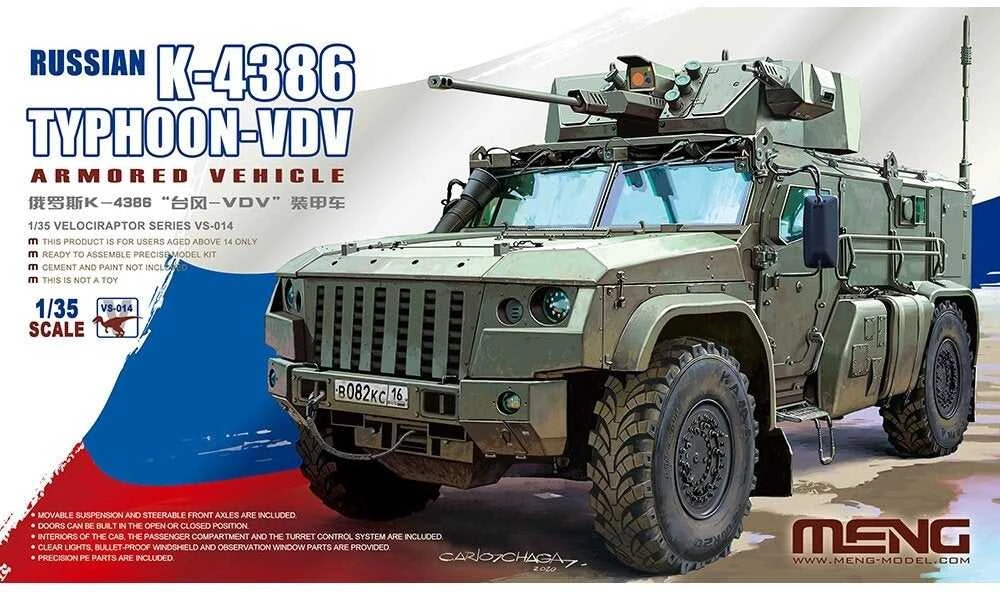 Meng Model Meng K-4386 Typhoon-VDV šarvuotas automobilis 1/35 surinkimo rinkinys