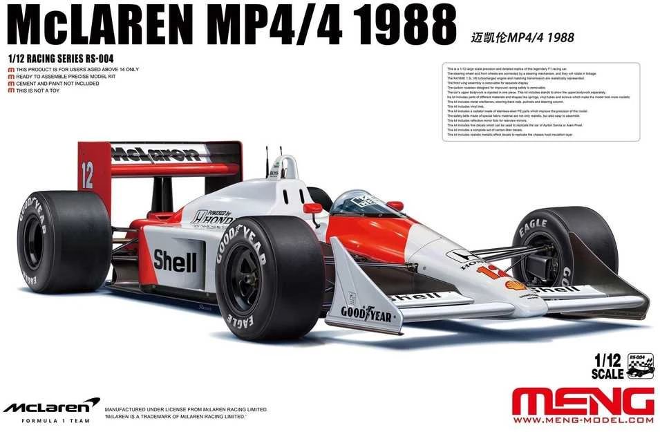 Meng Model Meng McLaren MP4/4 1988 F1 1/12 plastikinis modelio rinkinys RS-004