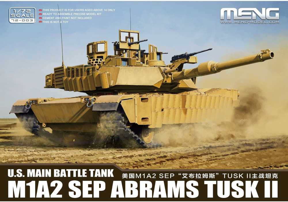 Meng Model Meng plastikinis tankas M1A2 Abrams TUSK II, 1/72 mastelis