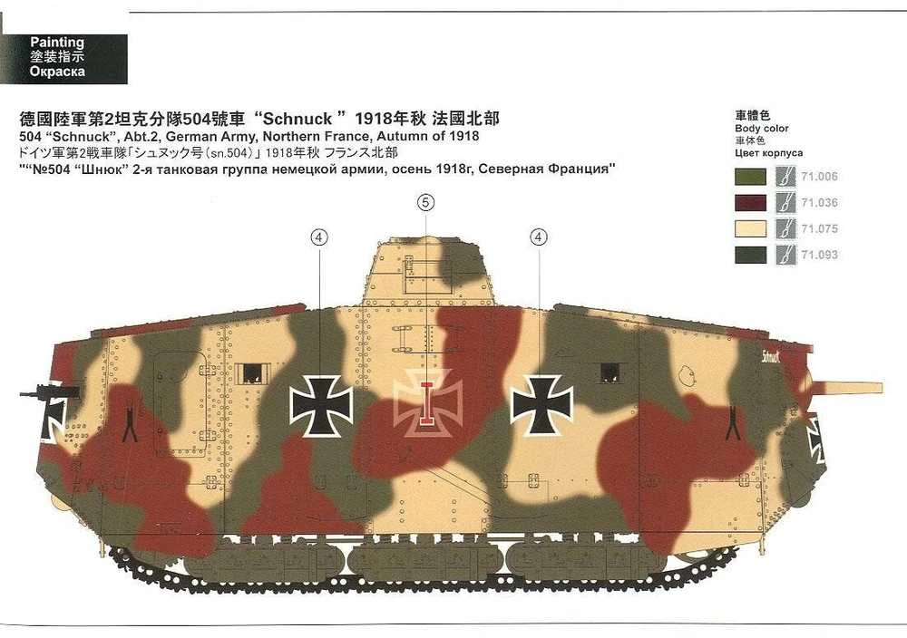 Meng Model Meng Vokiečių tankas A7V (Krupp) 1/35 plastikinis modelis TS-017
