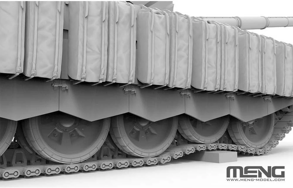 Meng Model Rusų tankas T-72B3M su KMT-8, plastikinis modelis 1/35 Meng