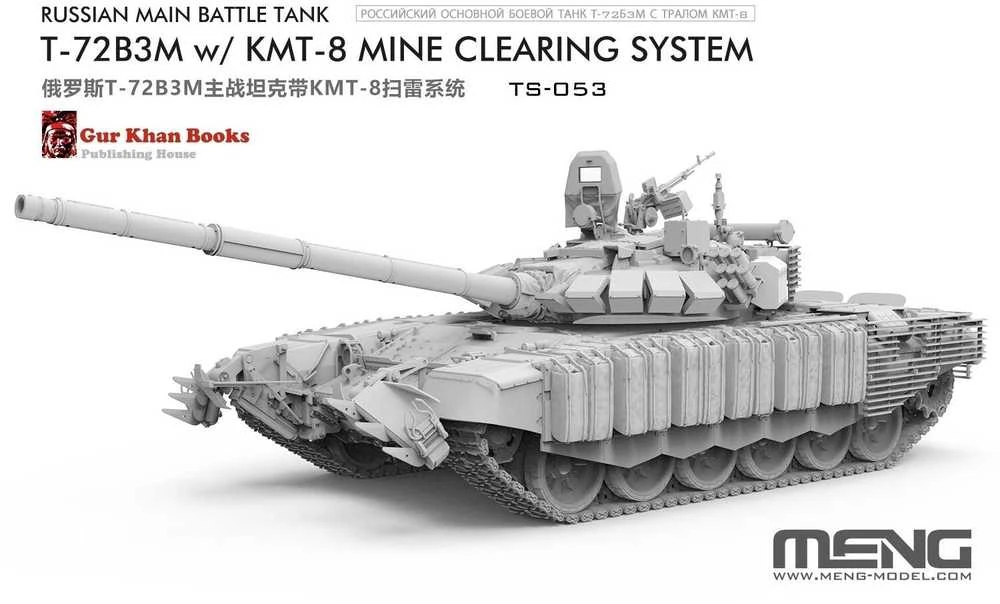 Meng Model Rusų tankas T-72B3M su KMT-8, plastikinis modelis 1/35 Meng