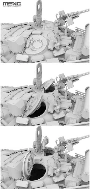 Meng Model Rusų tankas T-72B3M su KMT-8, plastikinis modelis 1/35 Meng