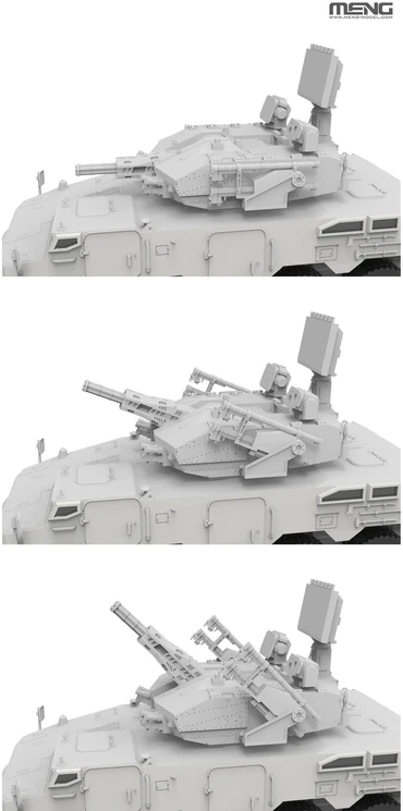 Meng Model Zenitinė pabūklų ir raketų sistema PLB625 surenkamas modelis Meng 1/72 72-018