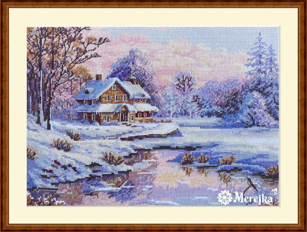 Merejka Kryželių siuvinėjimo rinkinys "Pirmasis sniegas" 20x29 cm SK240