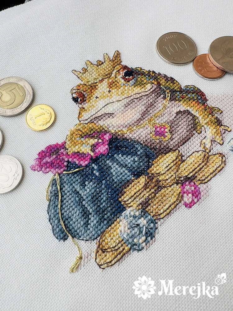 Merejka Kryželių siuvinėjimo rinkinys „Auksinė rupūžė“ 11×12 cm