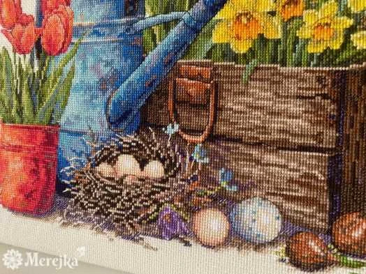 Merejka Kryželiu siuvinėjimo rinkinys "Pavasario sodas" 27x40 SK251