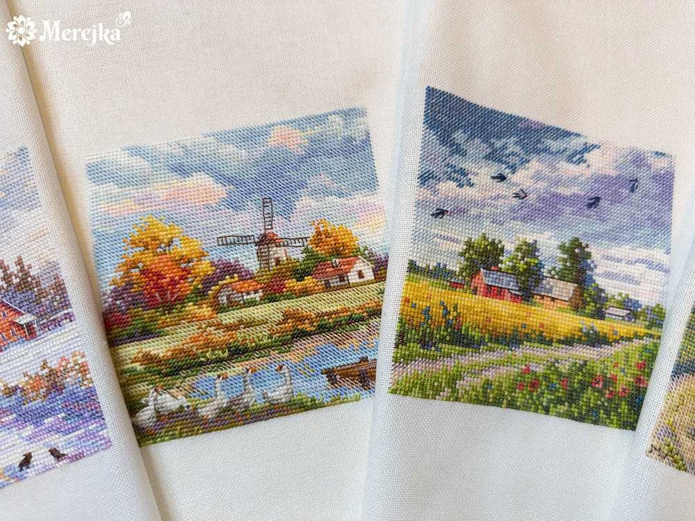 Merejka Kryželiu siuvinėjimo rinkinys „Ruduo“ 11,5×11,5 cm