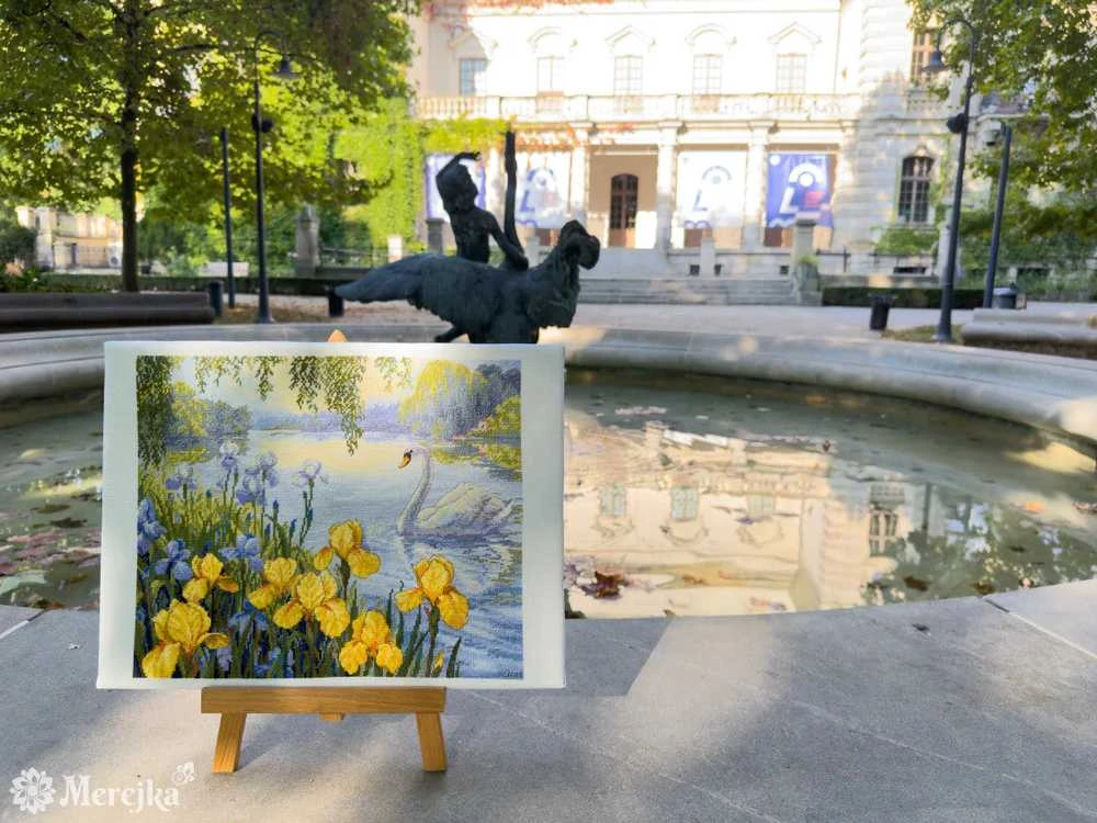 Merejka Kryželių siuvinėjimo rinkinys "Užburtas tvenkinys" 28x34 SK263