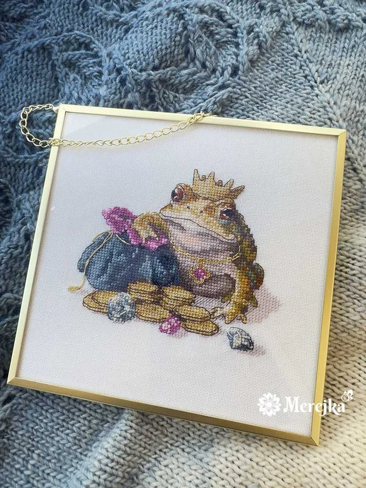 Merejka Siuvinėjimo kryželiu rinkinys „Auksinė rupūžė“, 11×12 cm