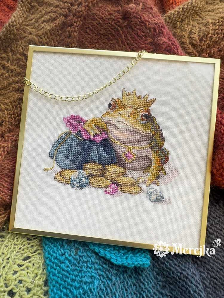 Merejka Siuvinėjimo kryželiu rinkinys „Auksinė rupūžė“, 11×12 cm