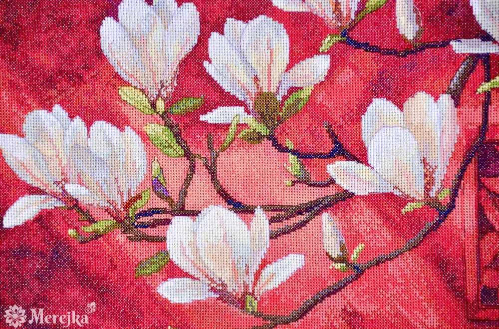 Merejka Siuvinėjimo kryželiu rinkinys „Magnolija“ paveikslui, 38x32 cm