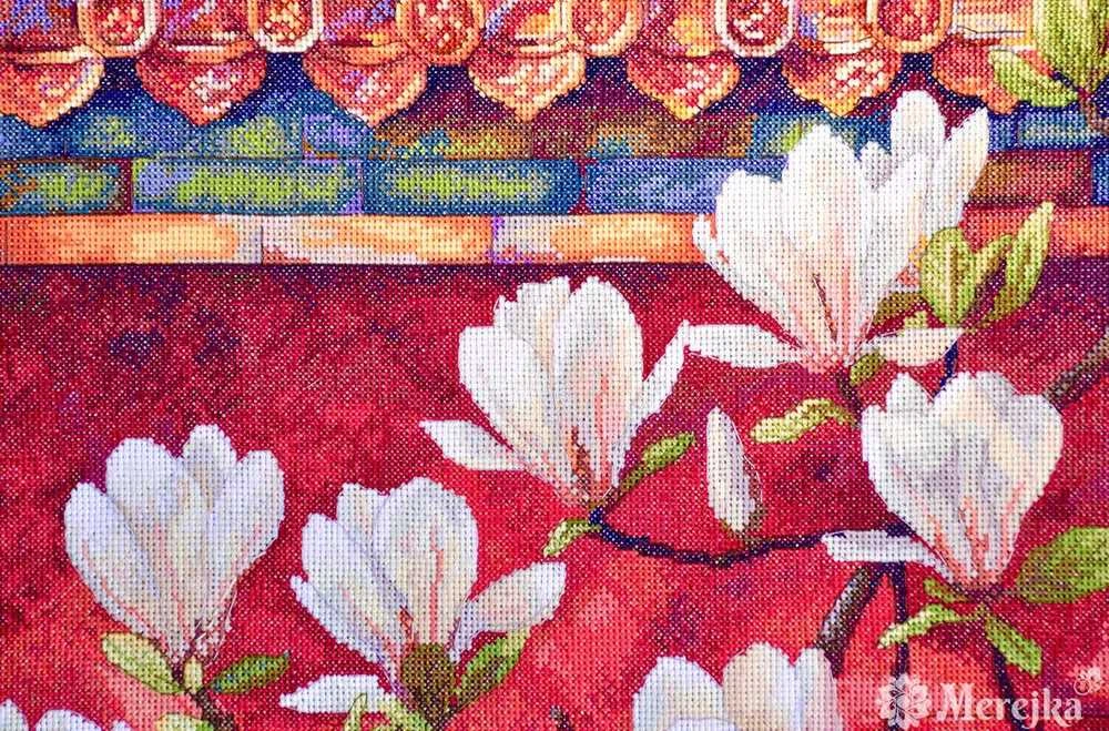 Merejka Siuvinėjimo kryželiu rinkinys „Magnolija“ paveikslui, 38x32 cm