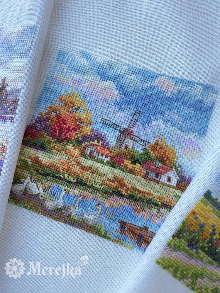 Merejka Siuvinėjimo kryželiu rinkinys „Ruduo“ 11,5×11,5 cm pradedantiesiems