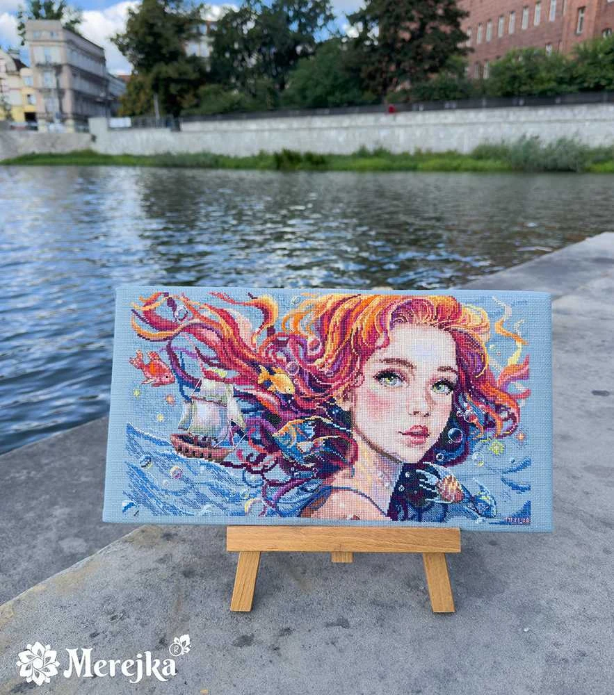 Merejka Siuvinėjimo kryželiu rinkinys „Vanduo“, 36,5×20 cm