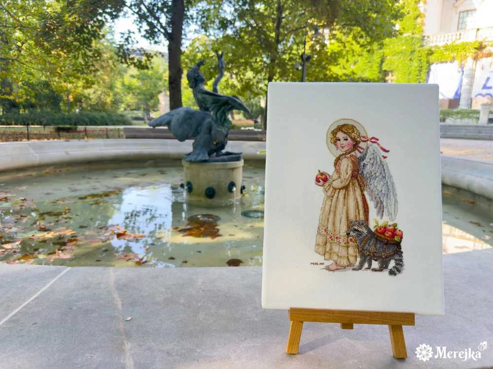 Merejka Kryželiu siuvinėjimo rinkinys Tai obuolių rinkimo metas 17x27 SK259B