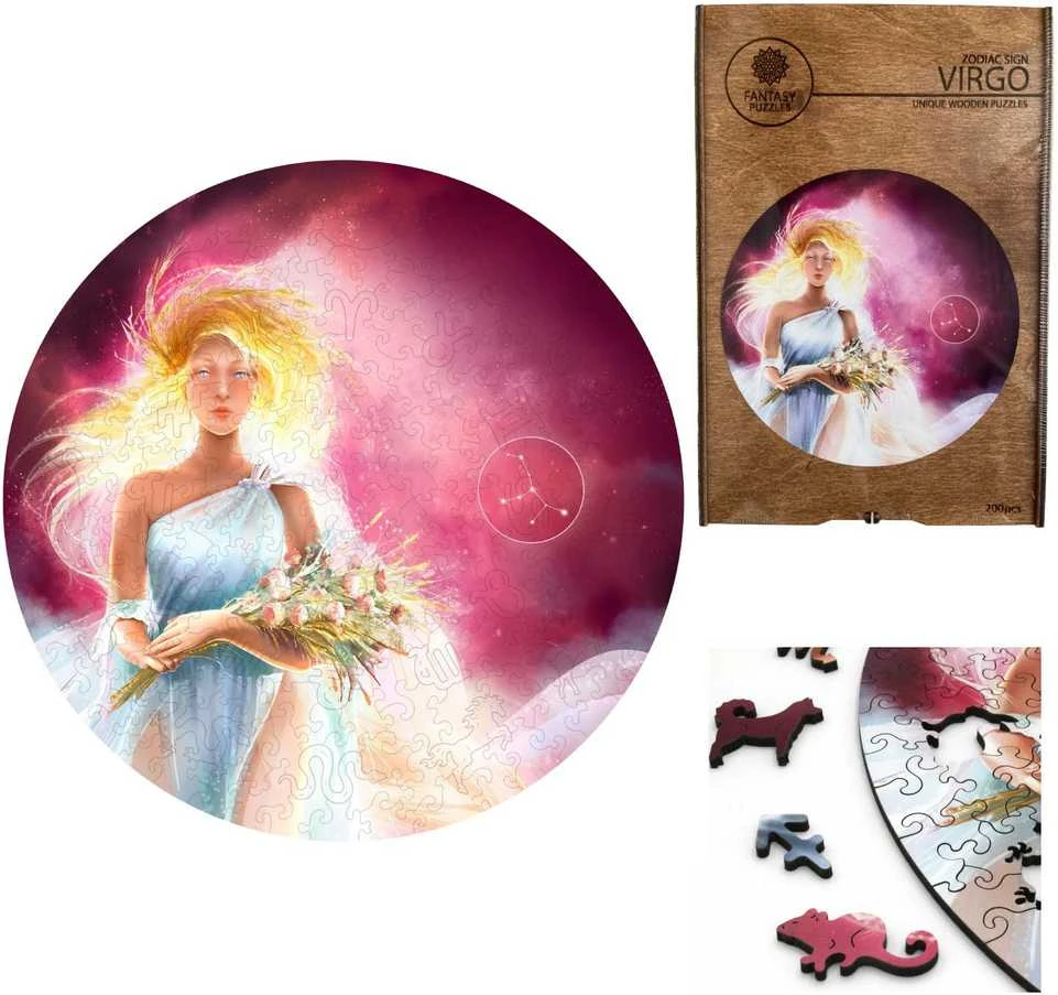 Fantasy Puzzles Mergelė (Zodiakai) Dėlionė Iš Medžio (200 detalių)