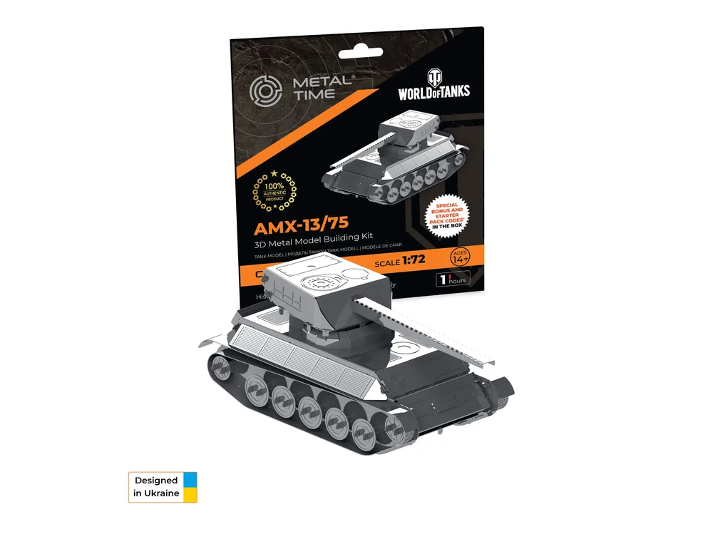 Metal Time Models Metal Time AMX-13/75 metalinis konstruktorius 1:72, World of Tanks
