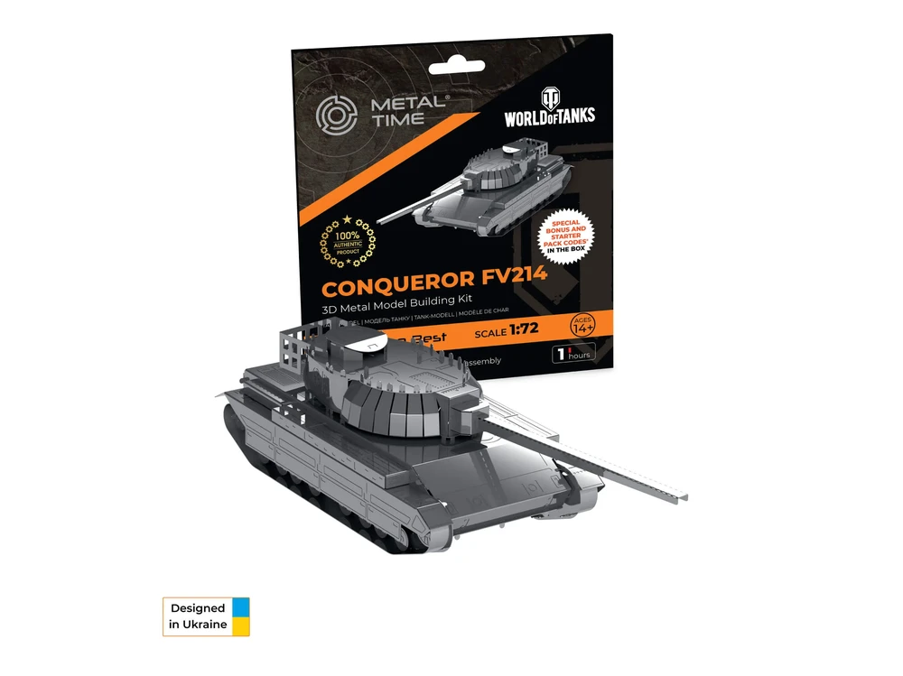 Metal Time Models Metal Time Conqueror FV214 metalinis konstruktorius 1:72 (World of Tanks) MT069