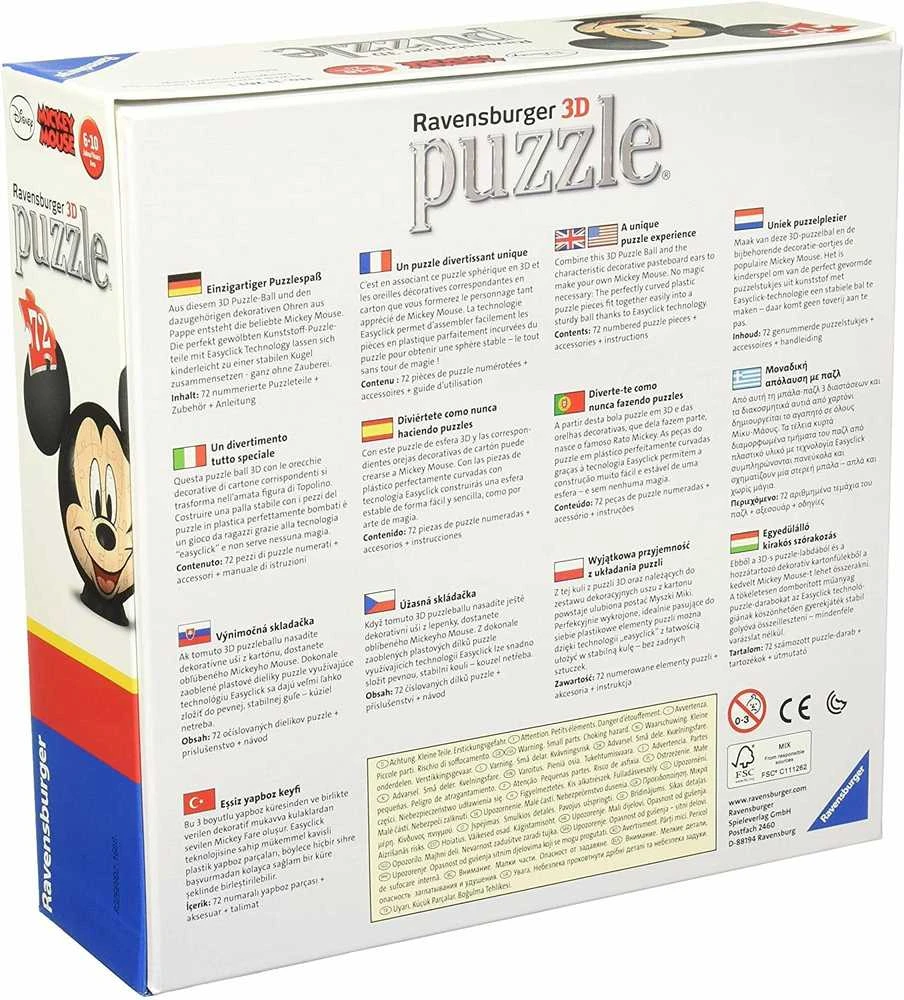 Mickey Mouse 3D Puzzle - RAVENSBURGER dėlionė