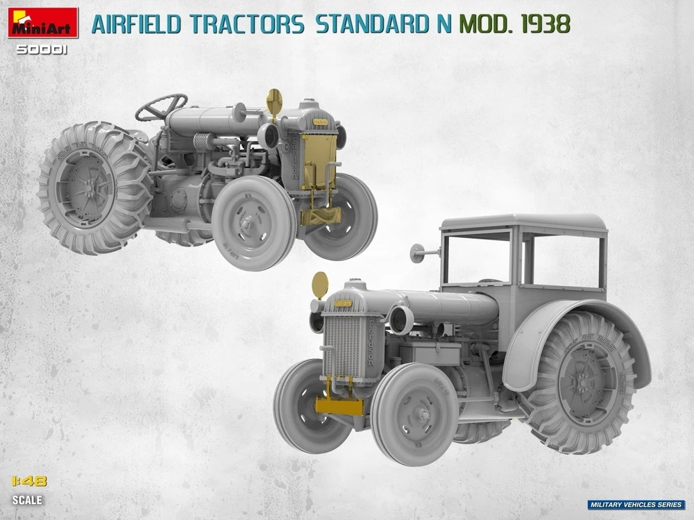 MiniArt aerodromo traktoriai Standard N 1938, 2 modeliai 1/48 50001