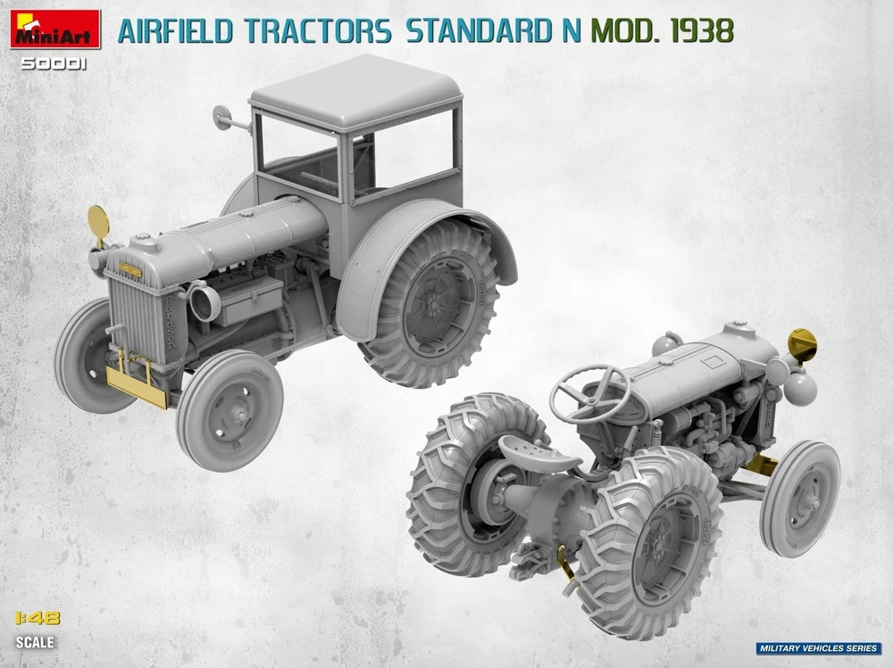 MiniArt aerodromo traktoriai Standard N 1938, 2 modeliai 1/48 50001