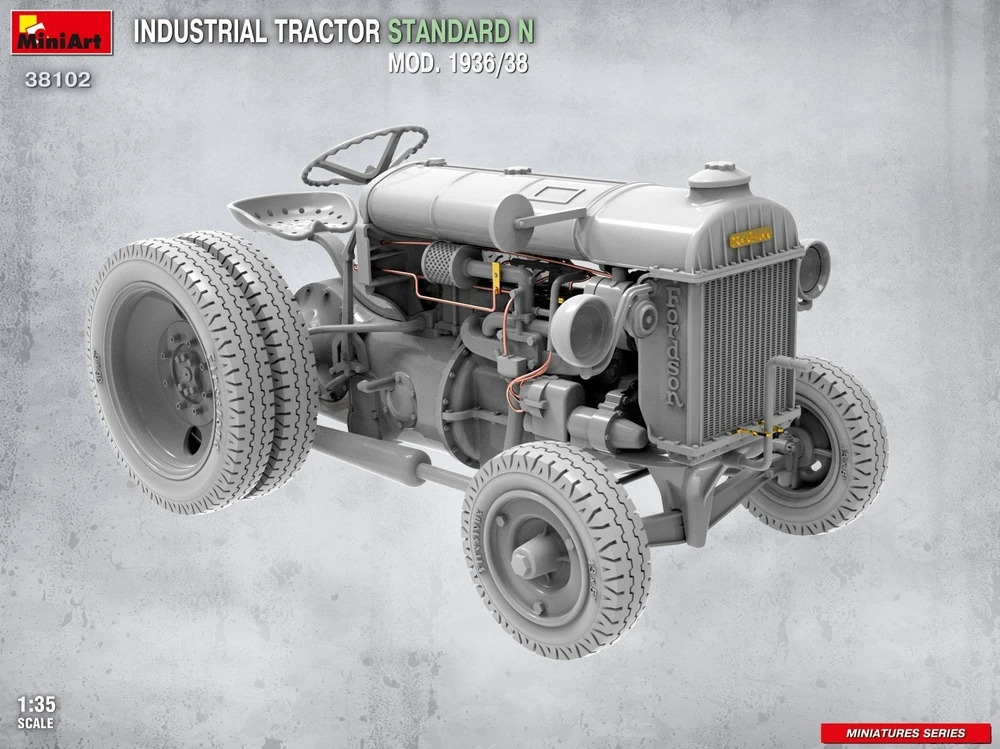 MiniArt Fordson N 1936/38 pramoninis traktorius 1/35 plastikinis modelis