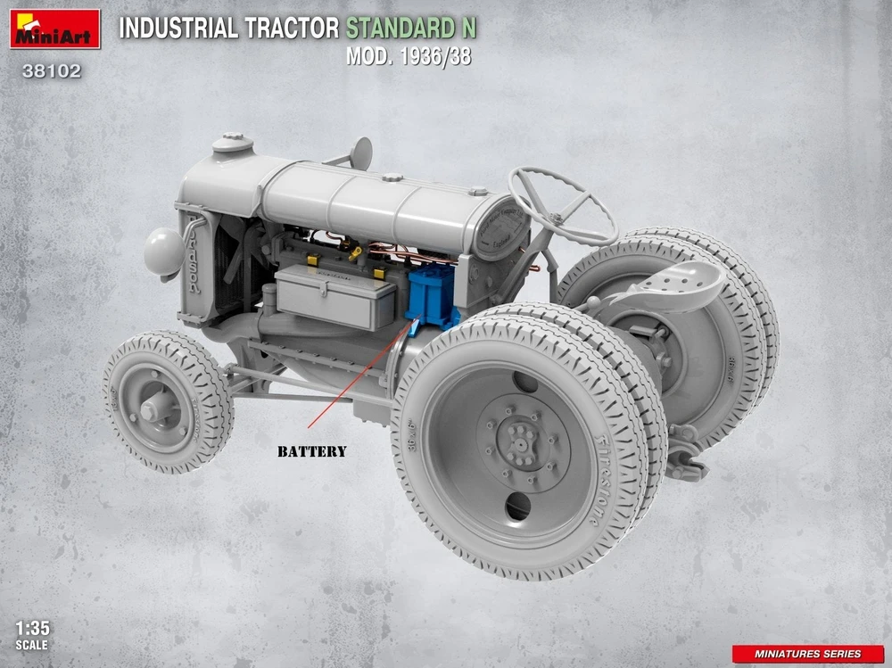 MiniArt Fordson N 1936/38 pramoninis traktorius 1/35 plastikinis modelis