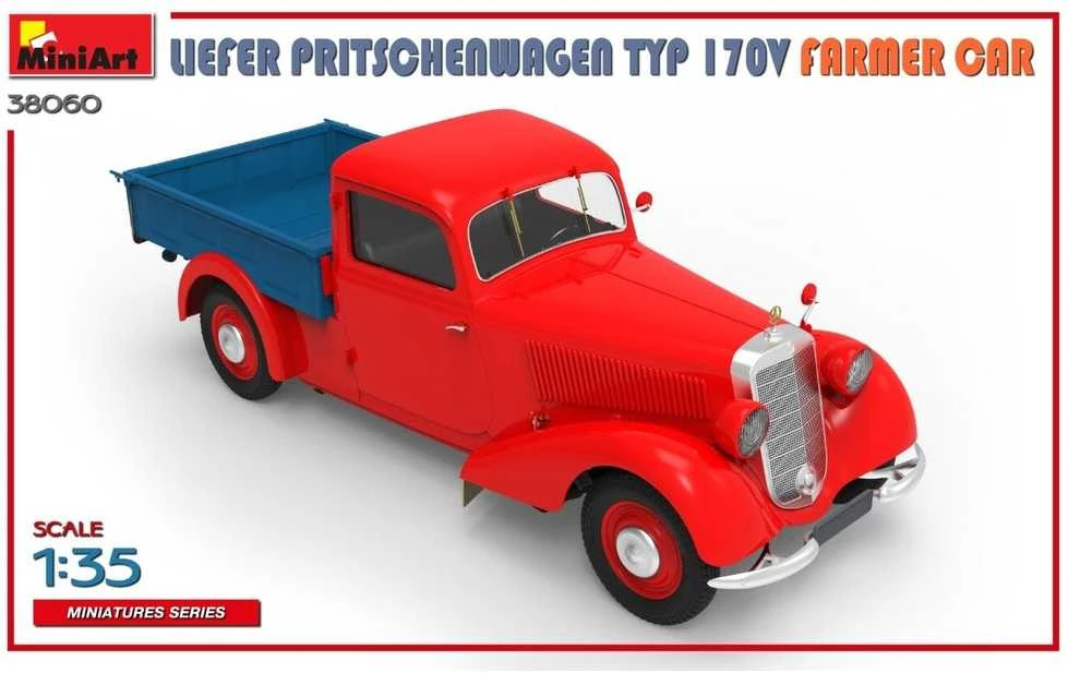 MiniArt Mercedes‑Benz 170V Pritschenwagen Farmer, 1/35 modelio rinkinys (38060)
