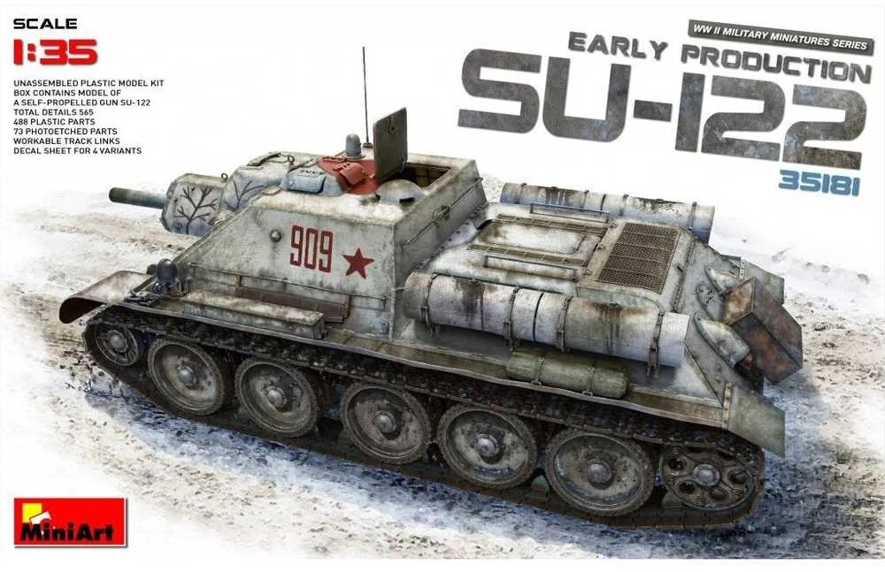 Miniart SU-122 ankstyvas savaeigis pabūklas, 1/35 surinkimo rinkinys